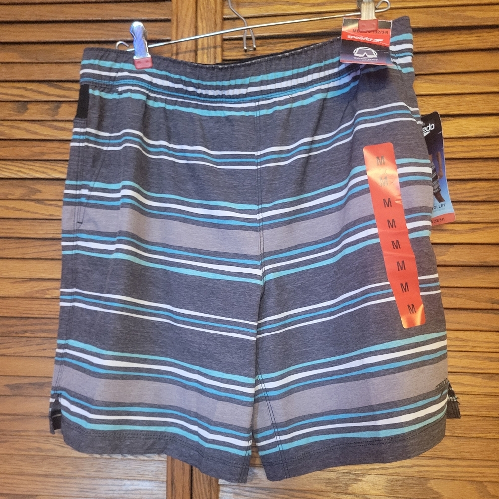 Speedo NWT Mens‎ Swim Trunks Stripes Size Medium